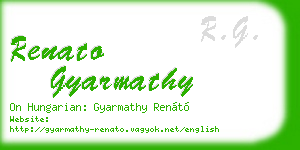 renato gyarmathy business card